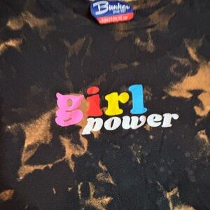 Bunker “girl power” tye dye ladies t shirt- size large
